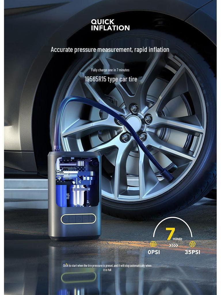 Compact Wireless Electric Bike & Car Tire Inflator
