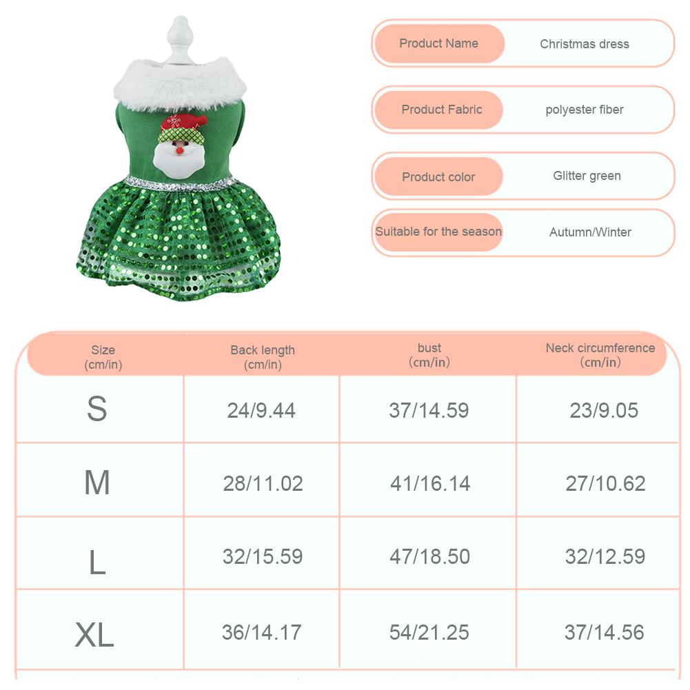 Dog Christmas Costume Skirt Christmas Bling Dog Dress Christmas Theme Dog Dress Outfit Christmas Dress Up Supplies
