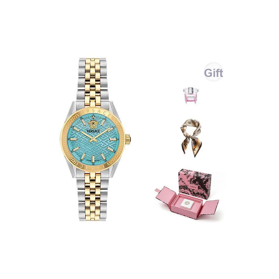Versace V Code Bracelet Watch Two Tone Unisex Watches Multi-Color VE8I00524