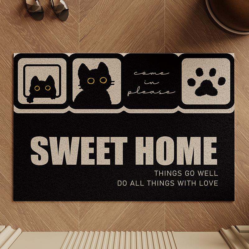 

Креативный дверной коврик из шелкового кольца из ПВХ, нескользящий бытовой дверной коврик, очищающий от песка и грязи, коврик для ног домашних животных 40*60