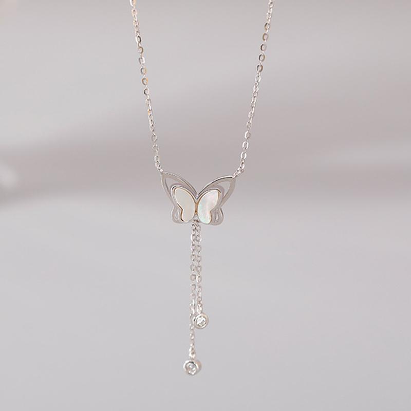 Shiny Butterfly Necklace Ladies Exquisite Clavicle Chain Necklace Jewelry For Ladies Gift