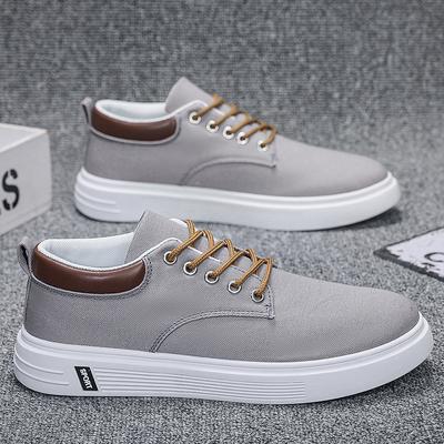 Men's Breathable Canvas Shoes Lace-Up Comfortable Casual Sneakers for Men Classic Daily Walking Autumn 2025 New Tenis Masculino