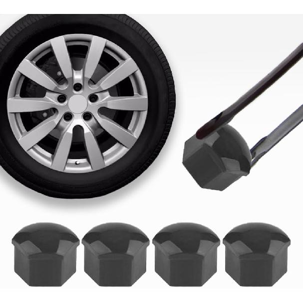 ASUBHA 20PCS Lug Nut Covers, Wheel Nut Caps, 21mm Wheel Hub Screw Covers with Removal Tool, Automotive Exterior Accessories Hexagonal Plastic Tire