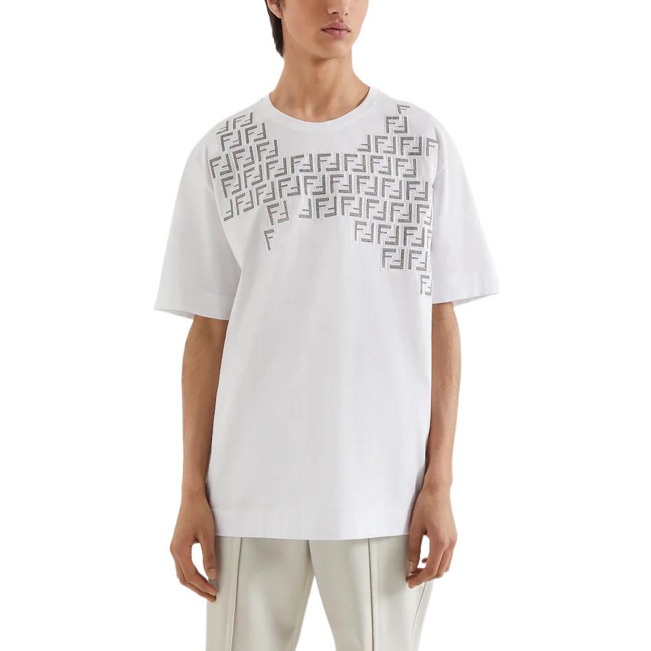 Fendi Monogram Printed Crewneck T Shirt FY0936AKE0F0QA0