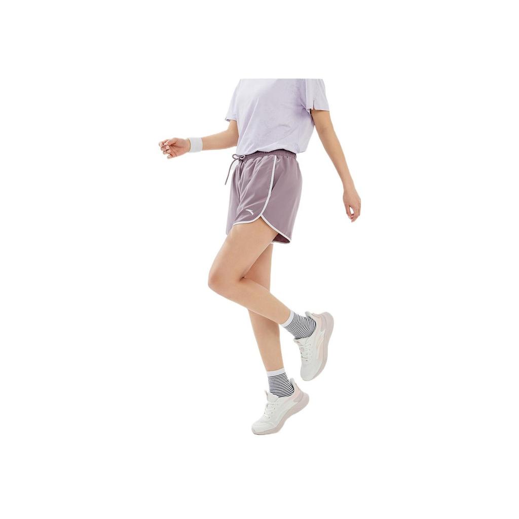 Anta Comprehensive Training Series Running Ice Silk Fitness Solid Color Training Shorts Women Shorts Dusty-Purple 962227302-3