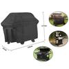Outdoor BBQ Dust Cover, Black Silver Coated 210D Oxford Cloth Grill Cover