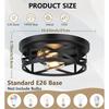 Metal Black Cage Farmhouse Flush Mount Ceiling Ligh, Industrial Close To Ceiling Light, Rustic Style, IP44, Suitable for Hallway, Kitchen, Bedroom, En