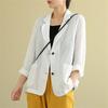 Lockerer Blazer aus Baumwolle und Leinen - Vielseitige Freizeit-Oberbekleidung mit langen Ärmeln für Damen (Frühling Sommer)