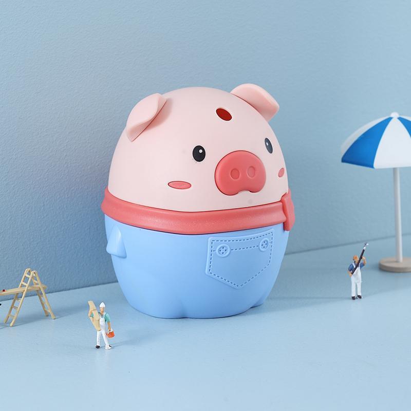 Toothpick box cute cartoon piggy toothpick holder automatically pops up toothpick jar синий