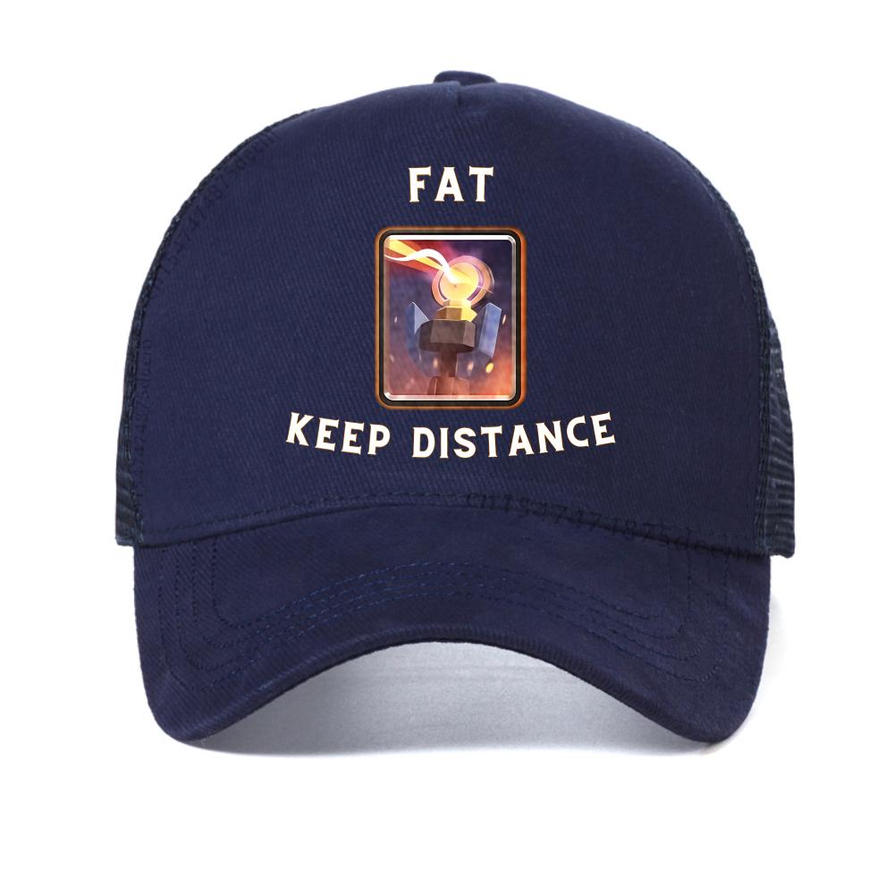 

Fat Keep Distance Girl print baseball cap Women Gift for Him and Her Kawaii Cute Memes caps fashion causal mesh snapback hats Adjustable темно-синього кольору
