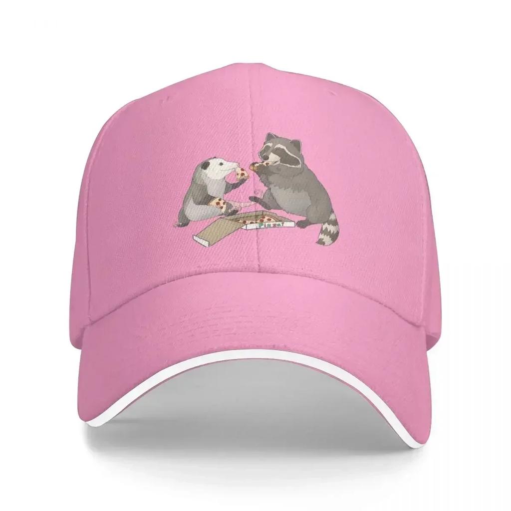 Possum and Raccoon eating pizza Baseball Cap Uv Protection Solar Hat beach hat For Men Women's