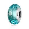 Authentic 925 Sterling Silver Bead Teal Faceted Lampwork Murano Glass Beads Fit Fashion Bracelet Bangle Women DIY Jewelry
