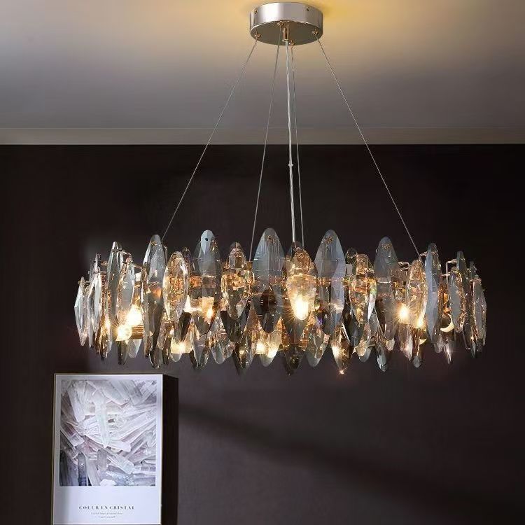 Moderne Esche Kristall Deckenleuchter für Wohnzimmer Küche Insel Pendelleuchten Home Decor Hängende Beleuchtung