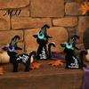 Halloween Decorations 3Pcs Decoration, Black Cat Ghost Witch Hat Table Decor, Party Decor Rustic Farmhouse Wooden Centerpieces for Home Office Tiered