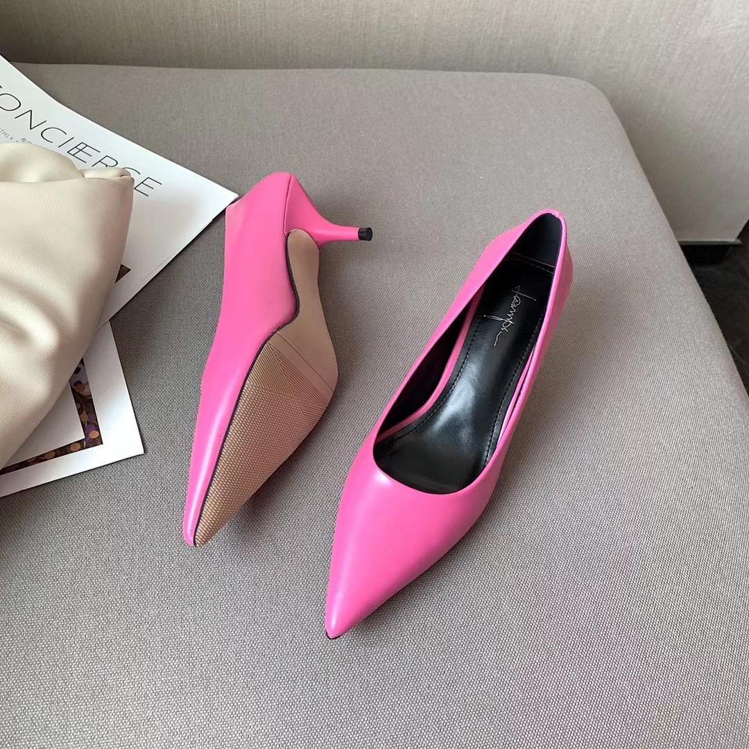 

Модные туфли-лодочки с острым носком для женщин на тонком высоком каблуке, неглубокие мюли, офисные туфли для весны/осени, сексуальные туфли-лодочки для ночного клуба, размер 35-39 7.5 розовый