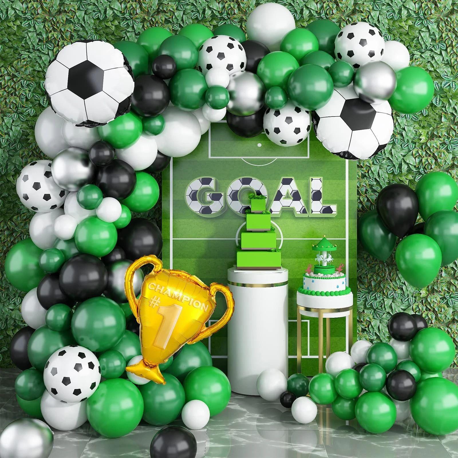 

Football-themed Aluminum Film Balloons Set for Party Decoration. Children s Championship Cup Football Party Setup and Decoration Football champion balloon