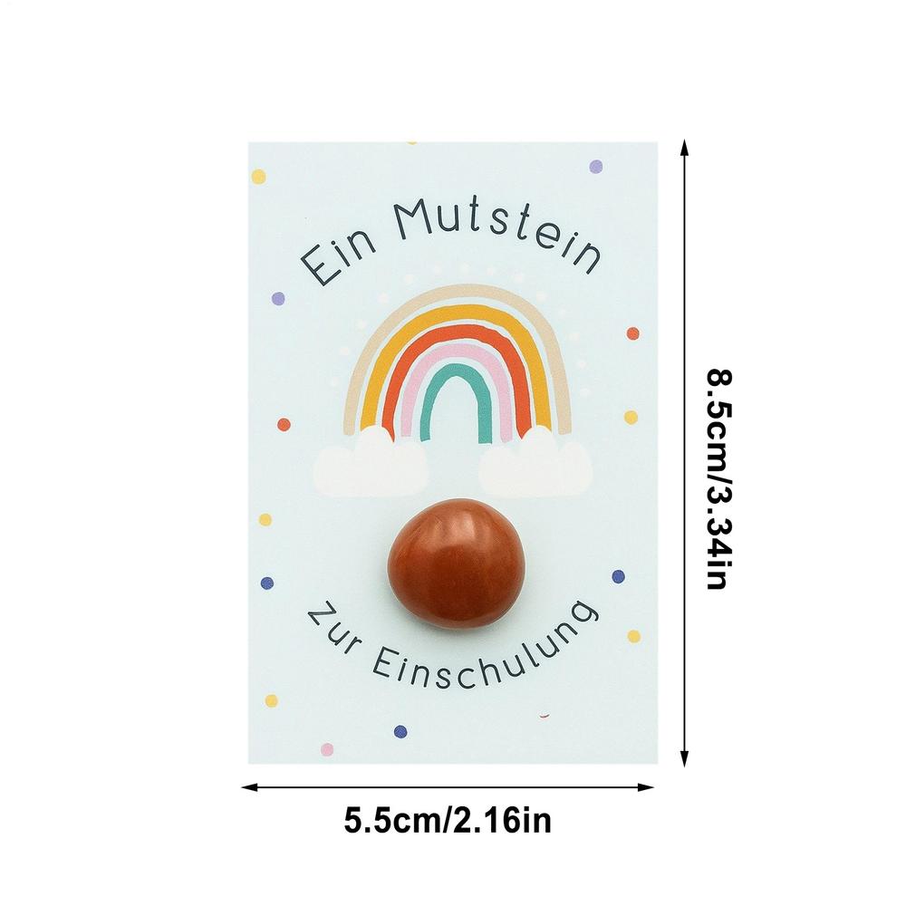 Good Luck Stone with Card natural courage stone Natural Kids Memorial Stones motivational gift for Boys Girls Birthday