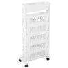 White Storage   Shelf Removable Plastic Movable Bookshelf for Home Study Room
