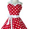 Kitchen Apron Polka Dot Cooking w/ Pocket Retro for Women Girls