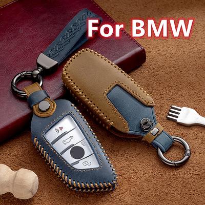 New Leather Car Remote Key Case Cover Shell Fob For BMW X1 X3 X5 X6 X7 1 3 5 6 7 Series G20 G30 G11 F15 F16 G01 G02 F48 Keyless