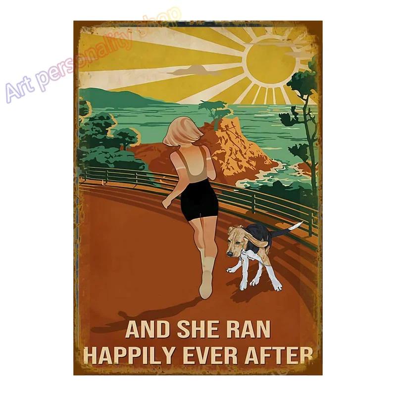Mfoever Tin Sign Vintage Beagle Dog Coffee Tea Metal Tin Sign Set Retro Funny Pet Wall Art Decor for Home Kitchen Bar Rustic Iron Painting Plaque