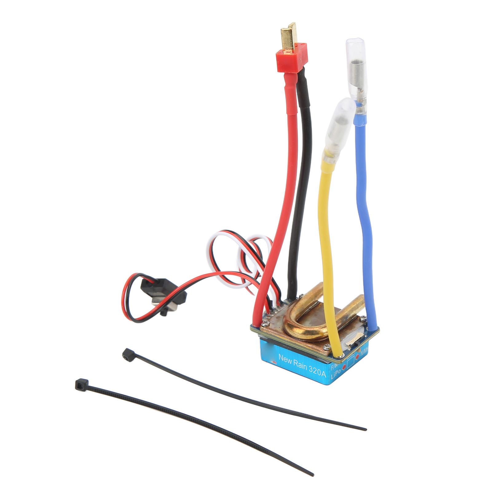 

Brushed ESC Water Cooling 1 to 1 320A T Head 2 Way 3 Operation Modes RC Boat ESC Speed Controller