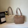 Handwoven Women's Shoulder Bag New Style Summer Large Capacity Beach Vacation Straw Tote Bag Casual Bucket Handbags