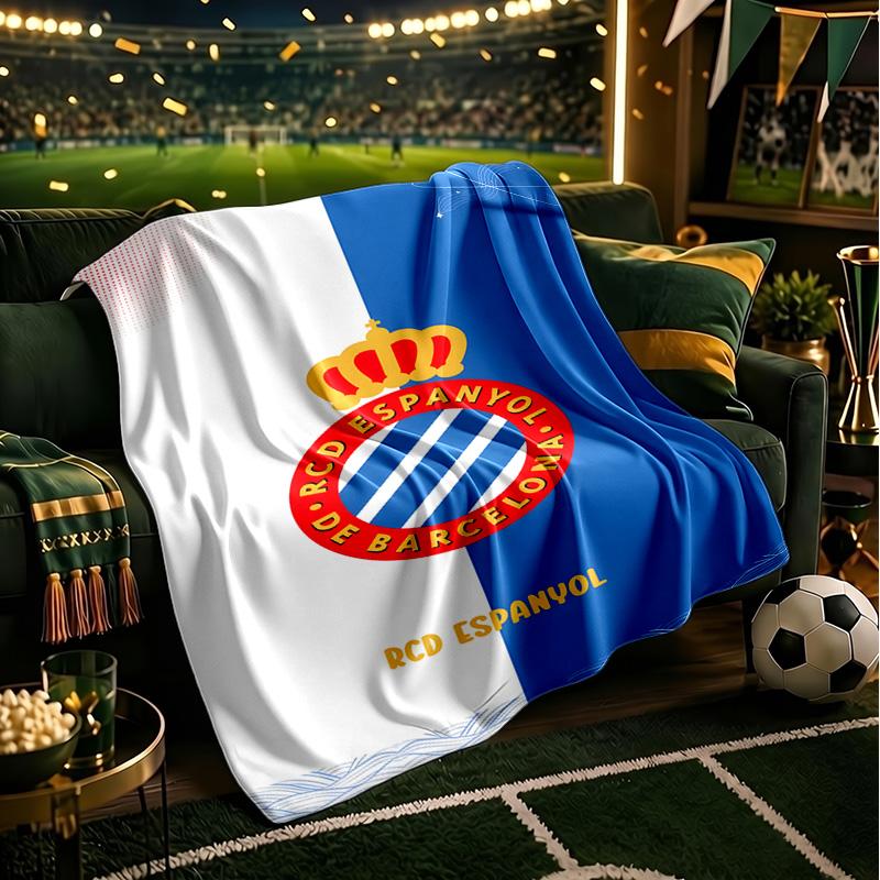 Football Espanyol Design Blanket Lightweight Ideal Bedding Blanket Perfect for Travel, Camping, Living Rooms, Offices, Sofas, Fan Christmas Gift
