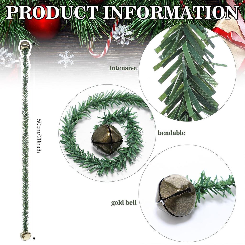 Garland Ties 8 Piece Wreath Hanger With Bells Garland Ties For Stairs For Christmas Tree Lights Bows Stairs Railing Holiday