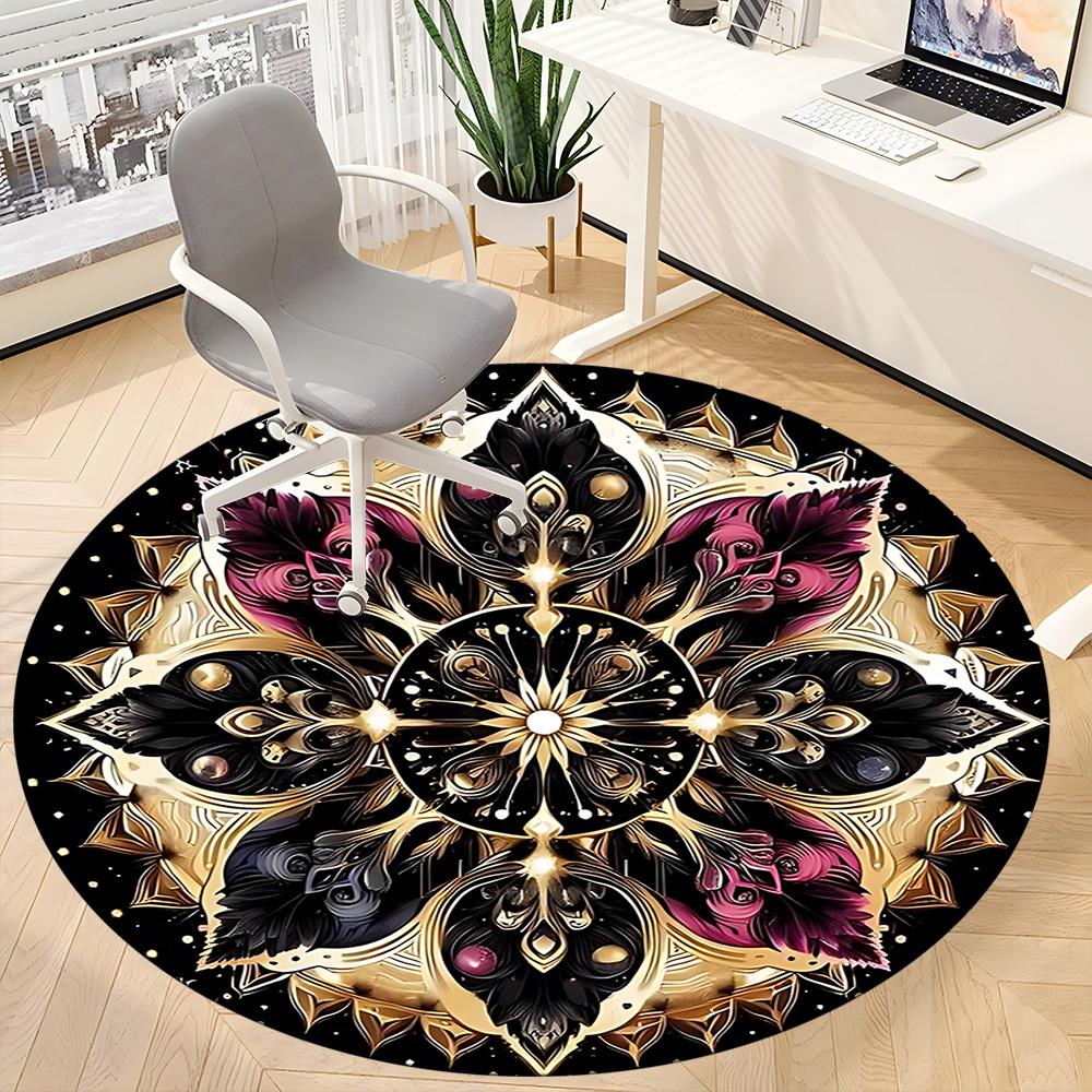 1pc Mandala Artwork Chair Carpet for Office Non-Slip Mat for Office - Decorative Floor Mat  Yy251030271