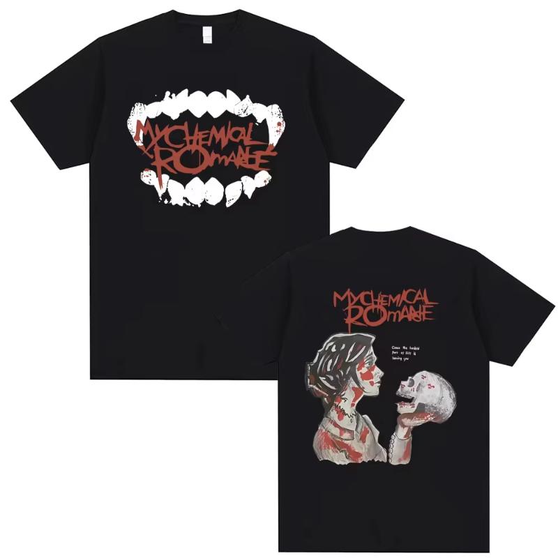 Limitované tričko Punkové kapely My Chemical Romance Pánské Dámské Gotický Rock Oversized Streetwear Unisex Běžné Měkké Bavlněné Trička Top