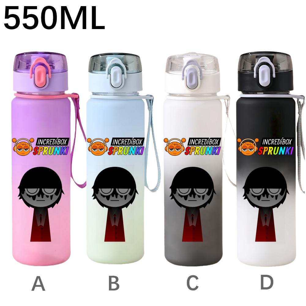 550ml Hra Sprunki Gradientní Sportovní Láhev na Vodu Kreslená Nepropustná Přenosné Lahve na Pití Venku Sport Fitness Pohárek na Vodu