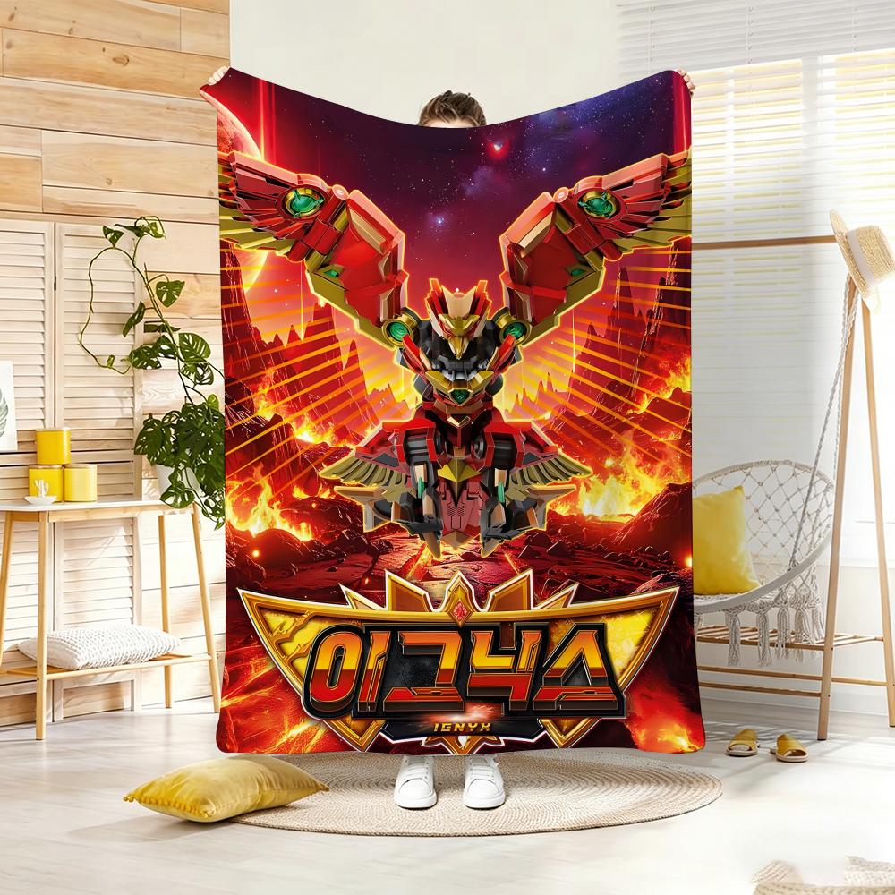 Hit Anime M-Metal C-Cardbot Throw Lightweight 240G Flannel Blanket Soft Skin-Friendly For Summer Cooling