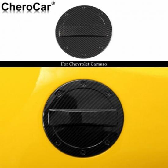 

Carbon Fiber Door Fuel Tank Gas Cap Decor Cover Trim for Chevrolet Camaro 2017+
