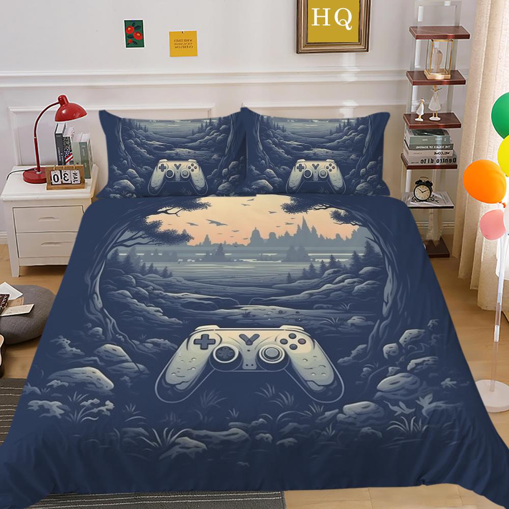 Capa de Edredom Estilo Jogo para Meninos Colchas para Casa Conjunto de Roupa de Cama Tamanho Queen Capa de Roupa de Cama da Moda Ternos de Roupa de Cama para Adolescentes