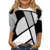Children's 3/4 Sleeve Tops Casual  Print T Shirt Round Neck Pullover Blouse