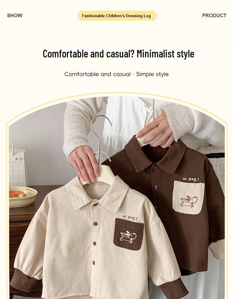 Boys' Autumn 2025 Fashionable Outing Baby Shirt Set for Spring/Autumn Season