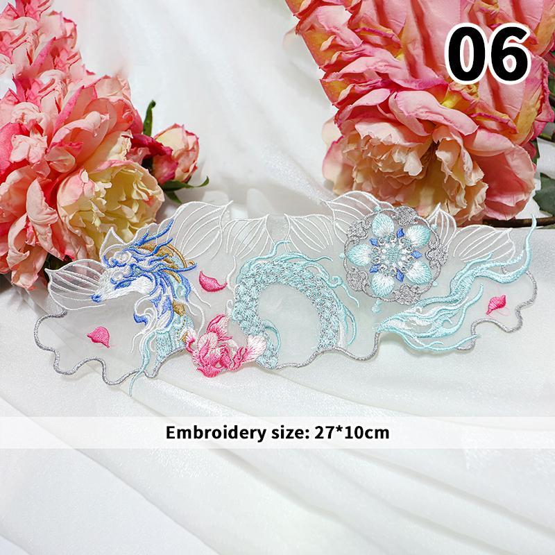 Chinese Style Dragon Embroidery Patches Embroidery Hanfu Patches Appliques For DIY Sewing Clothing Dress Home Decor Accessories
