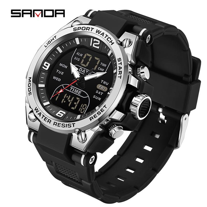 Sanda Multifunctional Luminous Waterproof Sports Watch for Students