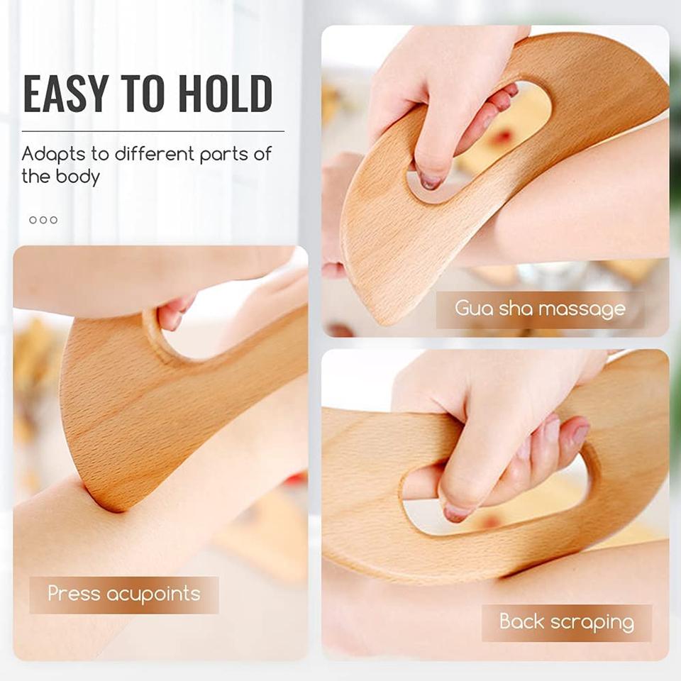 Holz Gua Sha Werkzeug Manueller Massageschaber für Anti Cellulite Schlankheits Guasha Massagebrett Körper Gua Sha Paddel Therapie Werkzeug