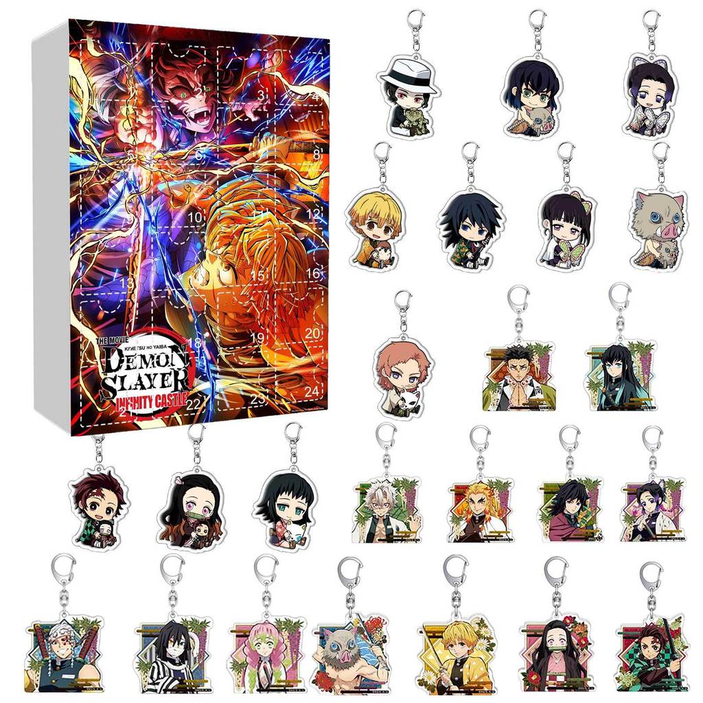 Demon Slayer Christmas Keychain Toy Gift With Acrylic Characters Accessories