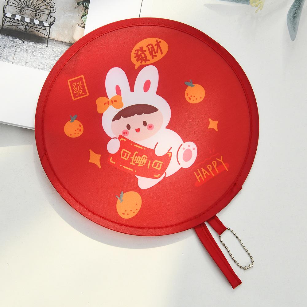 Children's Cartoon Mini Round Folding Fan - Portable and Compact Summer Fan for Kids and Adults