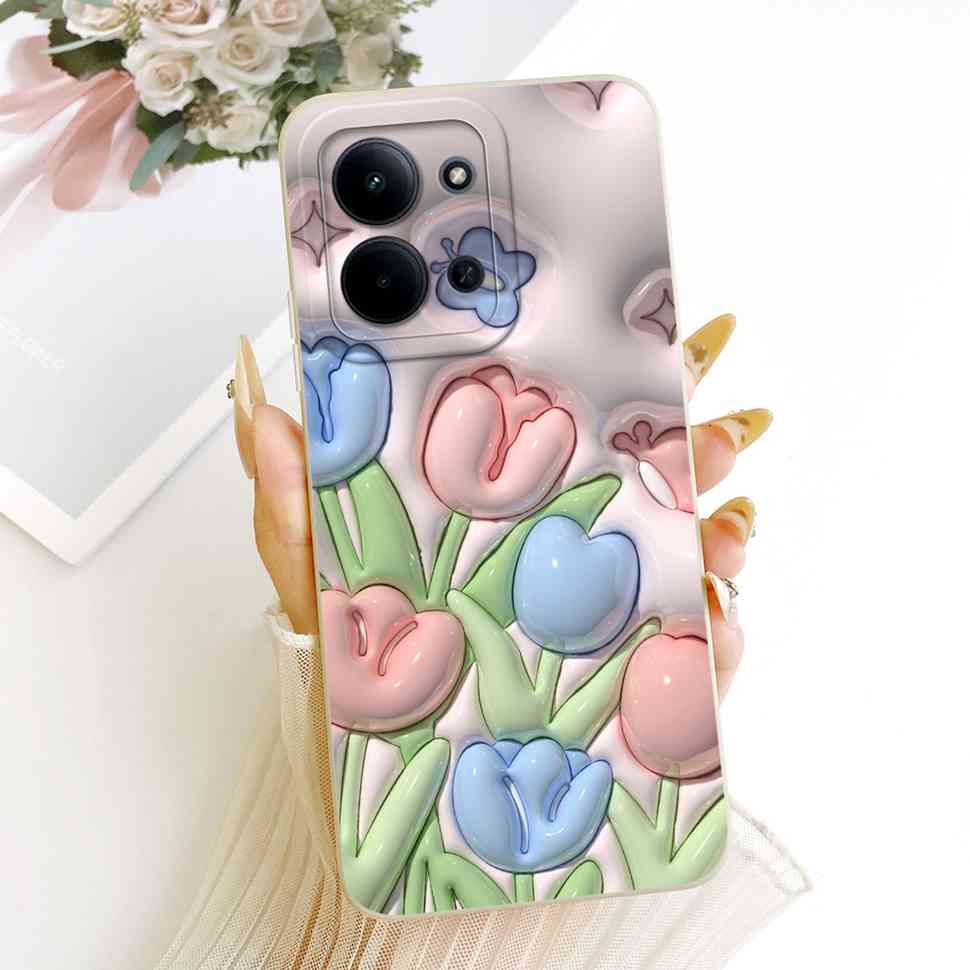 For Xiaomi Redmi 15C 4G Case Cute Couple Flower Cartoon Cover Phone Case For Xiaomi Redmi 15C Redmi15C 4G 5G Back Cover Capa