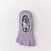 Female Summer Professional Indoor Fitness Exercise Yoga Pilates Cotton Non Slip Shock Absorption Five Finger Socks