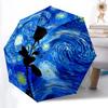 1pc Starry Night Rose Automatic Open/close Folding Umbrella, Compact Portable Travel Umbrella,Durable Construction Yy250814141