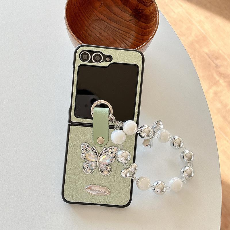 Rhinestone Butterfly Mobile Phone Case for Samsung Zflip6 Flip Folding for Huawei Pocket2 Bow Tie Love Chain