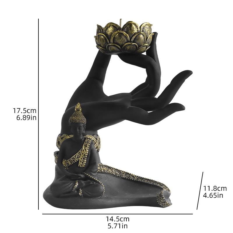 Buddha Hand Beeld Hars Kaarsenhouder, Creatieve Decoratieve Kaarsenstandaard voor Huis, Slaapkamer, Woonkamer en Studeerkamer