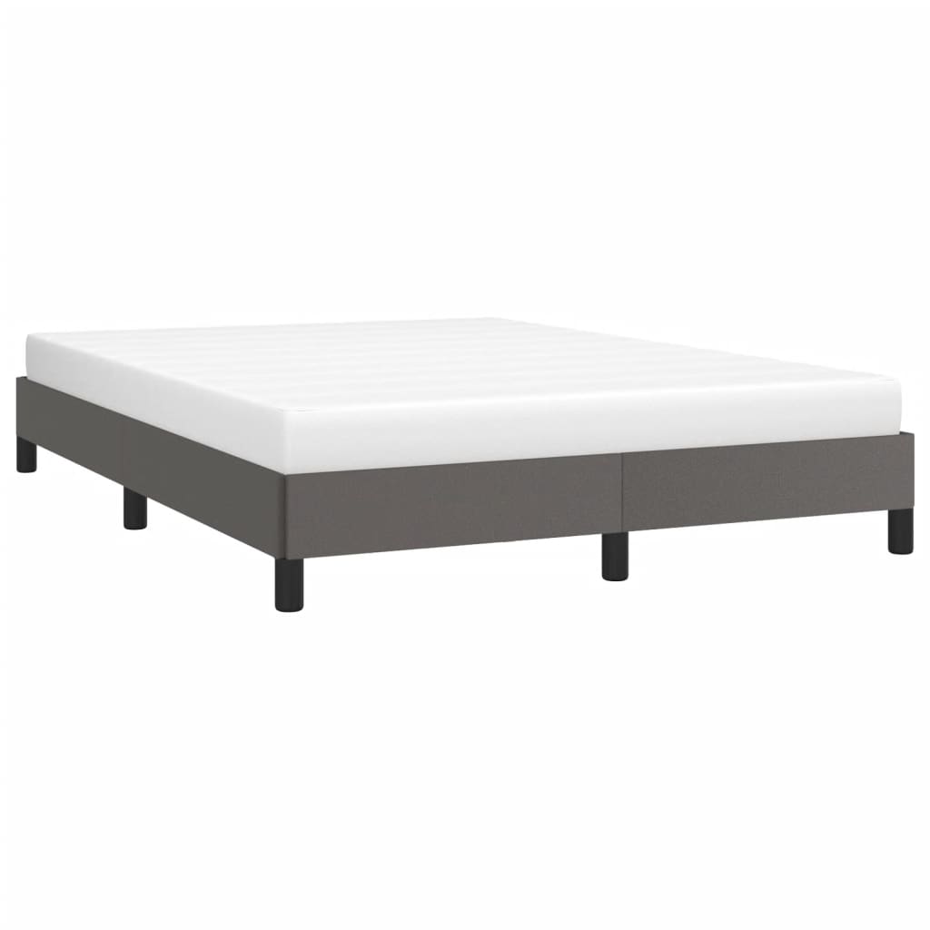 Vidaxl Bed Frame, Gray, 140X200 Cm, Faux Leather