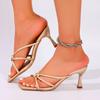 Fashion 2025 New Sandals Women's Fashionable and Versatile Shoes Summer High Heels Stiletto Elegant Party Fashion Sexy Designer