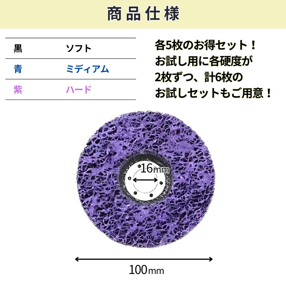 JUSTVEL Grinder Cleaning 100mm Remover Polishing Rust Paint Sander Blade Disc, Diameter, "Rust Master" Pad, Removal, Removal, (Blue)
